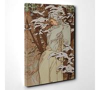 Alphonse Mucha Piece (9) Canvas Print | Gallery Wrapped 30mm Frame Wall Art | 30x20 inches | Ready to Hang | Modern Picture | Living Room Bedroom Lounge Office