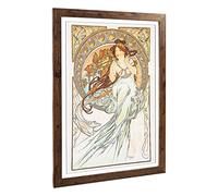 Alphonse Mucha Piece Framed Wall Art Print A2 Walnut