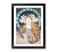 Alphonse Mucha Piece No.12 Classic Painting Framed Print | A3 Black Framed Wall Art | Ready to Hang | Classic Historical Picture | Living Room Bedroom Lounge Office