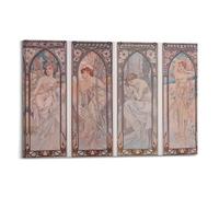 Alphonse Mucha Printed Posters Daily Times for Room Aesthetic Print Art Wall Painting Canvas Modern Bedroom Decor 24x36inch(60x90cm)