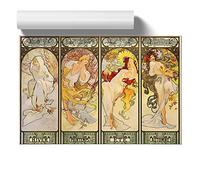 Alphonse Mucha The Four Seasons (1) | Unframed Wall Art Print | Ready to Frame Poster | Modern Home Decor Picture | Artwork for Living Room, Bedroom, Kitchen or Office | A1 (59.4x84.1 cm)