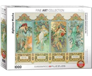 Alphonse Mucha The Four Seasons 1000 piece jigsaw 680mm x 490mm