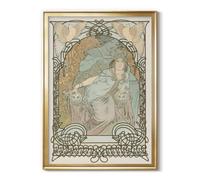 Alphonse Mucha | The Ornamental Queen | Gold Framed Decortion | GAL101 | Premium Framed Canvas | Display-Ready Design | Hanging Hardware Included | Refined Accent For Bedroom, Lounge & Study