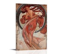 Alphonse MuchaWaterproof Poster Wall Painting Canvas Decorative Painting Suitable for Office Bedroom Decoration Living Room PosterFrame-style12x18inch(30x45cm)