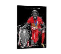 Alphonso Davies Poster Bayern Munich Champion of Europe Art Print Soccer Wall Decor Football Fan Gift Sports Home Decoration Unique Sports Artwork 2020 UEFA Champions Gift 12x18inch Framed