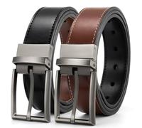 Alphyly Reversible Leather Boss Men's Belts,Fits Suits and Jeans, Iteam Quantity One(not pack), Cognac, Length125cm