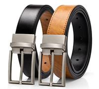 Alphyly Reversible Leather Boss Men's Belts,Fits Suits and Jeans, Iteam Quantity One(not pack), Color Brown, Length125cm