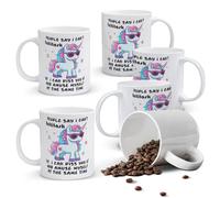 Alphynix 1pc 11oz White Mug with "I Can Piss You Off And Amuse Myself" Sassy Unicorn Quote, Funny Christmas or Thanksgiving Gift