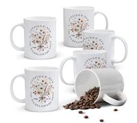 Alphynix 1pc Consider How The Wildflowers Grow Mug, 11oz Inspirational Coffee Cup with Floral Bouquet and Luke 12:27 Scripture, Uplifting Gift for Women