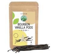 Alpi Nature Madagascar Vanilla Pods 5 pcs, Bourbon Vanilla Pods Madagascar | 11-13 cm Premium Quality Whole Pods for Baking, Extract Making, Essence and Food Flavouring