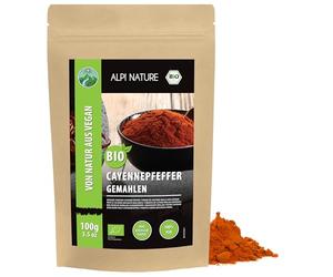 Alpi Nature Organic Cayenne Pepper Powder 100g 3.5 oz, Ground Cayenne Chilli Pepper, Hot Chilli Powder