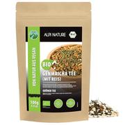 Alpi Nature Organic Genmaicha Tea 100g 3.5 oz, Japanese Green Tea with Roasted Brown Rice, Naturally Caffeinated
