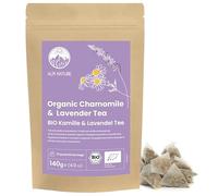 Alpi Nature Organic Lavender & Chamomile Tea, 70 Organic Dried Lavender and Chamomile Pyramid Tea Bags 140g 4.9 oz, Pack of 70 Bags of 2g each