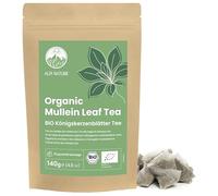 Alpi Nature Organic Mullein Tea, 70 Organic Mullein Leaf Pyramid Tea Bags 140g 4.9 oz, Pack of 70 Bags of 2g each, Dried Cut Herb