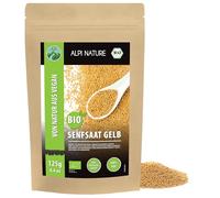 Alpi Nature Organic Mustard Seeds Yellow White 125g 4.4 oz, Whole White Yellow Mustard Seeds