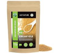 Alpi Nature Organic Mustard Seeds Yellow White 1kg 2.2 lb, Whole White Yellow Mustard Seeds