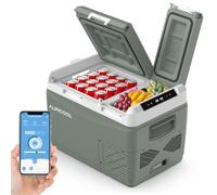 Alpicool KLS38 31L Compressor Car Refrigerator with APP Control, Dual Zone Portable Camping Fridge, 2026NEW 12V Freezer for Caravans, Campervan, Truck, Boat, -20℃ to 20℃, with Ice Box, Green