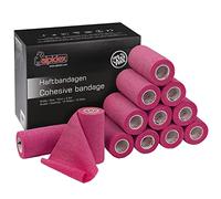 ALPIDEX 12 Rolls Adhesive Bandage 10 cm x 4.5 m Cohesive Self Adhesive Elastic Pet Bandages Fixation Tape Sport Vet Wrap Tape Horses Dogs Humans, Colour:Pink
