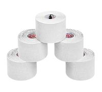 ALPIDEX 5 Rolls Kinesiology Tape Many Colors 5 m x 5 cm Application Examples E- Book Skin Friendly Muscle Support Elastic Strapping Tape, Colour:White