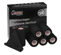 ALPIDEX 6 Rolls Adhesive Bandage 10 cm x 4.5 m Cohesive Self Adhesive Elastic Pet Bandages Fixation Tape Sport Vet Wrap Tape Horses Dogs Humans, Colour:Black