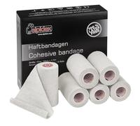 ALPIDEX 6 Rolls Adhesive Bandage 10 cm x 4.5 m Cohesive Self Adhesive Elastic Pet Bandages Fixation Tape Sport Vet Wrap Tape Horses Dogs Humans, Colour:White