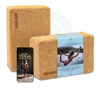 ALPIDEX Cork Yoga Blocks 2 Pack 23 x 14 x 7,5 cm Brick Eco Friendly