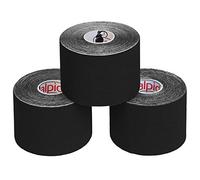 ALPIDEX Kinesiology Tape 1/3/ 6/12 Rolls Many Colors 5 m x 5 cm Application Examples E- Book Skin Friendly Muscle Support Elastic Strapping Tape, Colour:Black, Quantity:3 Rolls