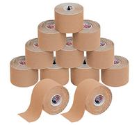 ALPIDEX Kinesiology Tape 1/3/ 6/12 Rolls Many Colors 5 m x 5 cm Application Examples E- Book Skin Friendly Muscle Support Elastic Strapping Tape, Colour:Skin-Coloured, Quantity:12 Rolls