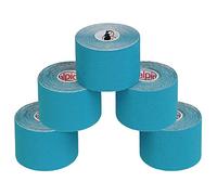 ALPIDEX Kinesiology Tape light blue 5 Rolls 5m x 5cm Sports Physio Muscle | Strapping, elastic, waterproof, latex free, cotton, skin friendly, knee, back, shoulder, wrist, elbow, ankle, neck