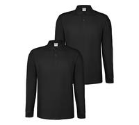 ALPIDEX Mens Polo Shirt 2 Pack Long Sleeve 100% Cotton Plain Casual | 240 g/m², Pique, Longsleeve, OEKO-TEX, Office, Leisure, Collar, Sizes S-5XL, Buttons