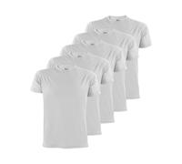 ALPIDEX Men's T-Shirts Pack of 5 Round Neck 100% Cotton Men Shirt Plain Short Sleeve Tshirt Casual S M L XL XXL 3XL 4XL 5XL, Size:L, Colour:Cloud