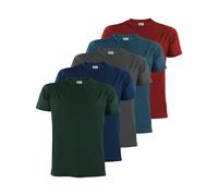 ALPIDEX Men's T-Shirts Pack of 5 Round Neck 100% Cotton Men Shirt Plain Short Sleeve Tshirt Casual S M L XL XXL 3XL 4XL 5XL, Size:XXXL, Colour:Earth