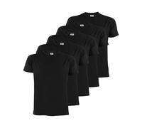 ALPIDEX Men's T-Shirts Pack of 5 Round Neck 100% Cotton Men Shirt Plain Short Sleeve Tshirt Casual S M L XL XXL 3XL 4XL 5XL, Size:m, Colour:Black