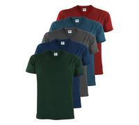 ALPIDEX Men's T-Shirts Pack of 5 V-Neck 100% Cotton Men Shirt Tshirt Short Sleeve Cotton Casual Plain S M L XL XXL 3XL 4XL 5XL, Size:5XL, Colour:Earth