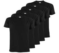 ALPIDEX Men's T-Shirts Pack of 5 with Round Neck, Plain Size S M L XL XXL 3XL 4XL 5XL, Size:s, Colour:Black