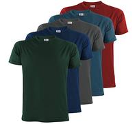 ALPIDEX Men's T-shirts Pack of 5 with round neck, plain Size S M L XL XXL 3XL 4XL 5XL, Size:xxl, Colour:Earth