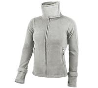 ALPIDEX Woman Fleece Jacket Soft Warm High Collar Cuffs Tumb Hole Thermal Sweater Casual Coat Full Zip, Size:xl, Colour:Grey
