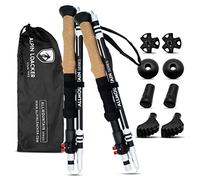 Alpin Loacker - Aluminium Folding Poles, Hiking stick with Cork Grip,Foldable Trekking Poles for Ski Touring, Hiking, Nordic Walking poles, walking sticks for women and men trekking pole