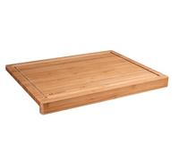 alpina Bamboo Chopping Board 45 x 35 x 3.5 cm Natural | Wooden chopping board with juice groove, wooden board kitchen with worktop edge