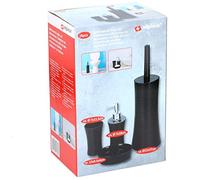 alpina Bathroom Toilet Set 4 Piece Bathroom Set Toilet Set (Black)