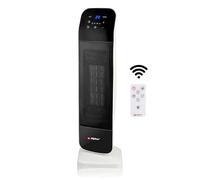 alpina Booster Heater and Fan with Remote Control - Oscillating Column Fan with Timer - Adjustable Temperature from 15 to 35°C - Black