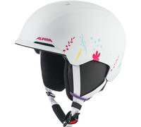 ALPINA Brix Jr - Safe and lightweight ski helmet for children, with removable ear pads, optimal shock absorption and good ventilation, white-graphic matt, M (55-59)