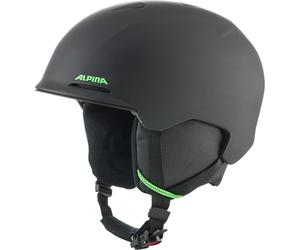 ALPINA Brix Jr - Safe and lightweight ski helmet for children, with removable ear pads, optimal shock absorption and good ventilation, black-neon matt, M (55-59)
