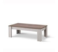 alpina coffee table rectangular in oak and distressed effect top