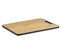 alpina Double-Sided Chopping Board Bamboo and Plastic - Chopping Board 38 x 28 cm - Serving Plate and Wooden Board Kitchen - Cheese Board and Serving Board Modern and Hygienic