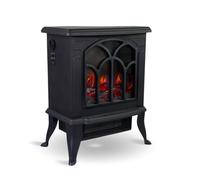 alpina Electric Fireplace - Flame Effect Electric Stove - Adjustable Thermostat - Overheating Protection - 800 W/1500 W - Indoor - Black - 39 x 25 x 54 cm