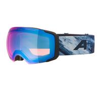 ALPINA FALERA MAG Q-LITE - mirrored, contrast-enhancing OTG ski goggles with interchangeable lens system and 100% UV protection, for adults - black-blue matt - L