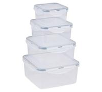 alpina Food Containers Set 4 Pieces with Lid - Meal Prep Containers - Freezer and Microwave Tray - 4 Sizes Transparent