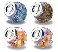 alpina | Glass Storage Jars with Lids | Set of 4 Glass Jars with Lids | Spice Jars | Candy Jars |