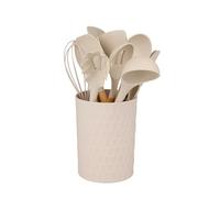 Alpina Kitchen Utensils Set 12 Pieces - Silicone Cookware with Bamboo Handle